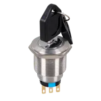 Two Position Key Switch With Arrest El-22y2 1no+1nc Ip65 Red