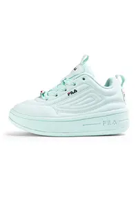 Pantofi sport wedge de piele ecologica Superbubble - Verde pal