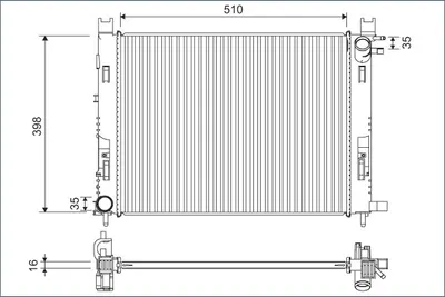 Radiator Racire Motor Potrivit Dacia Dokker, Dokker Minivan, Duster, Duster Suv, Lodgy, Logan Ii, Logan Mcv Ii, Sandero Ii; Renault Captur I, Clio Iv, Clio Iv Hatchback, Clio Iv Kombi 0.9-1.6lpg 02.08
