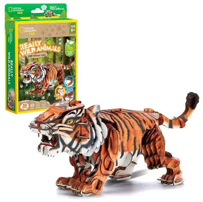 3D Puzzle Cubic Fun din 87 piese- Tigru siberian