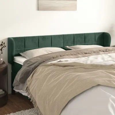 Gossi tablie de pat cu aripioare verde inchis 203x23x78/88 cm catifea