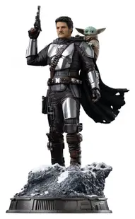 Statuetă Iron Studios Star Wars: The Mandalorian - The Mandalorian & Grogu, 25 cm
