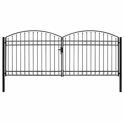 vidaXL Poartă de gard ASSEN Ușă dublă cu blat arcuit din oțel 400x175 cm