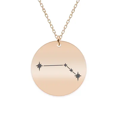 Colier argint 925 placat cu aur Roz personalizat cu constelatii - Berbec