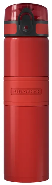 Sticlă termos cu filtrare Aquaphor - City Cool, 0.5 l, roşu