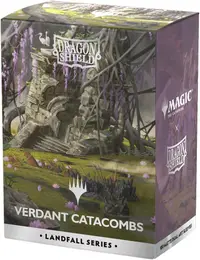 Protecții pentru carduri Dragon Shield - Matte Dual Art Sleeves Standard Size, Landfall Series: Verdant Catacombs (100 buc.)