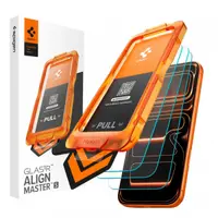 Folie de protectie Ecran Spigen GlastR Align Master Slim pentru Apple iPhone 17 Pro, Sticla Securizata, Full Glue, Set 3 bucati AGL10103