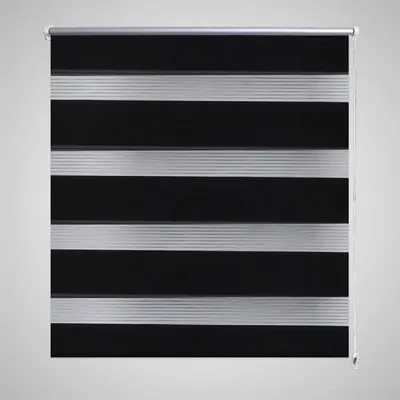 Jaluzea opaca tip zebra, 40 x 100 cm, negru