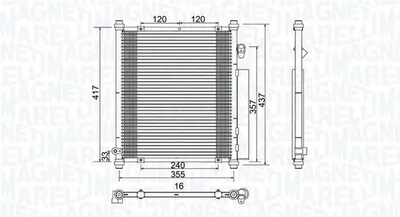 Radiator AC condensator cu uscator potrivit HONDA JAZZ II 1.2 1.3 03.02-07.08