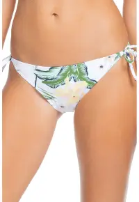 Slip brazilian cu imprimeu tropical Bloom - Alb/Verde