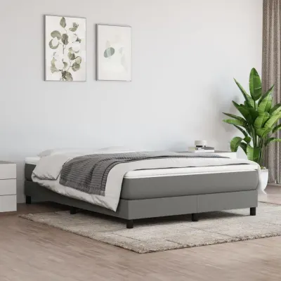 vidaXL Saltea cu arcuri buzunar, fermitate medie, gri închis, 140x190x20 cm, textil