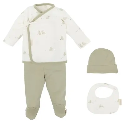Set pentru ieșirea din maternitate Bimbidreams - Bunny, 4 piese, 0-3 luni, Green moss