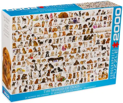 Puzzle Eurographics din 2000 de piese - Lumea cateilor