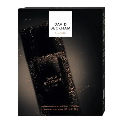 Set Cadou Barbati David Beckham Classic Blue, Deodorant Natural Spray 75 ml, Deodorant 150 ml