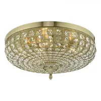 Lampa tavan Asmara 5 Light Flush Antique Brass Crystal