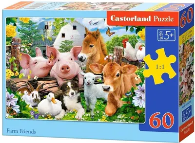 Puzzle Castorland din 60 de piese - Prietenii de la ferma
