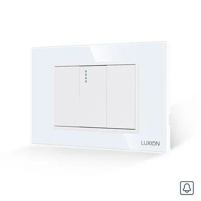Intrerupator cu Revenire (Sonerie) Mecanic 1M si 2 Taste False LUXION cu Rama din Sticla, Standard Italian, 3M