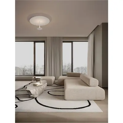 Plafoniera NIMA Triac Dimabil Nisipiu Alb Otel, Aluminiu & Acrylic LED 30 Wat 220-240Volt 1832Lm 3000K IP20
