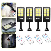 Set 4 x Lampa solara 6 LED SMD cu senzor de miscare si lumina