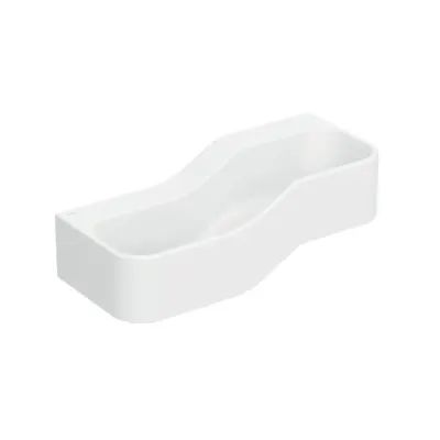 Lavoar dublu pentru copii, alb alpin, 90x39 cm, stanga, fara preaplin, fara orificiu pentru baterie, Geberit Bambini