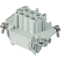 Insert pentru conector Mama - 44X27 - 6P + E 16A 500V / 6kV / 3 - CRIMP CONNECTION - GRI