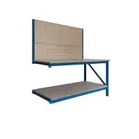 Prelungire pentru masa de lucru industriala cu panou din placaj L1000 x D600 x H1000/1500mm-1000kg/nivel GRAY &amp; BLUE