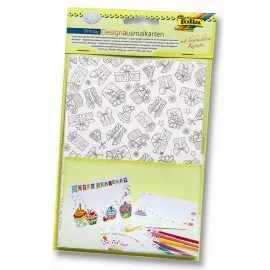 Set 4 felicitari de colorat cu plic Aniversare