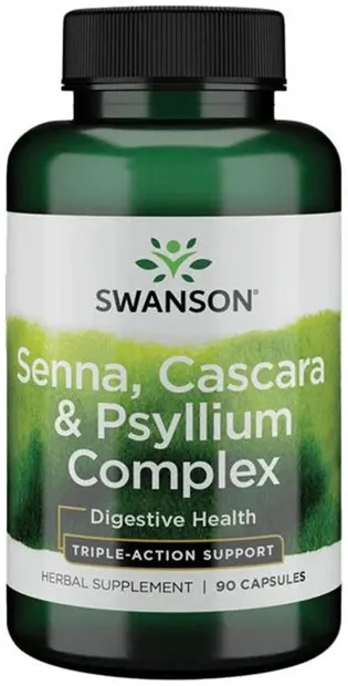 Senna, Cascara & Psyllium Complex, 90 capsule, Swanson