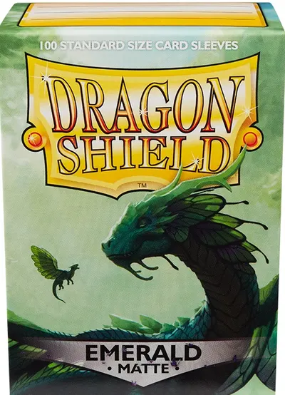 Protecții pentru cărți de joc Dragon Shield Sleeves - Matte Emerald (100 buc.)