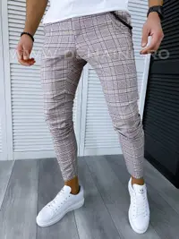 Pantaloni barbati casual regular fit in carouri B1928 O3-3.2