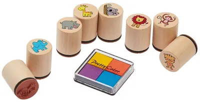 Stampile din lemn Goki - tus colorat
