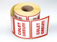 Etichete personalizate, COLET GREU, 100x100 mm, 1000 buc rola