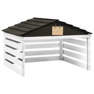 Gossi garaj masina de tuns iarba, negru & alb, 78x74x54 cm, lemn brad