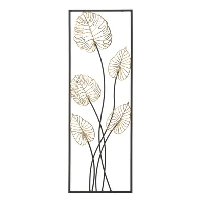 Decorațiune suspendată metalică Mauro Ferretti Luxy -A-, 31 x 90 cm, motive frunze