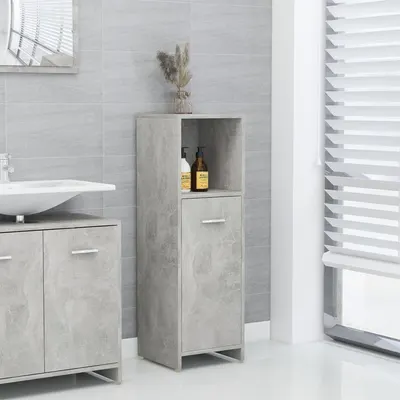 vidaXL Dulap de baie, gri beton, 30 x 30 x 95 cm, lemn prelucrat