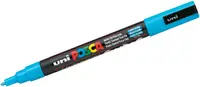 Marker permanent cu varf rotund Uni Posca - PC-3M, 1.5 mm, albastru deschis