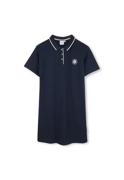 Rochie polo din amestec de bumbac - Bleumarin