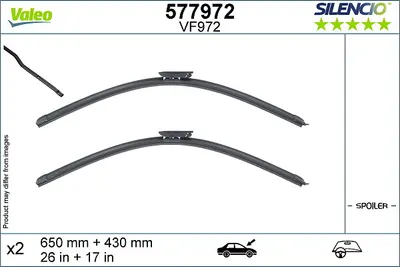 Lama stergator fata (2buc) Silencio 650 430mm potrivit CITROEN C4 CACTUS 09.14