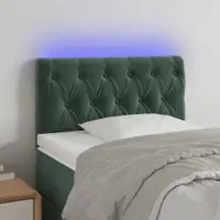 Gossi tablie de pat cu led, verde inchis, 80x7x78/88 cm, catifea