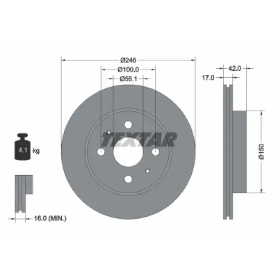 Disc frana TEXTAR 92165603