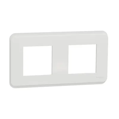 Placa ornament, Unica Pro, doua module, alb