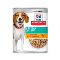 Hills SP CANINE ADULT PW CHK&VG, conserva pentru caini adulti predispusi la ingrasare, cu pui si legume, 363 gr