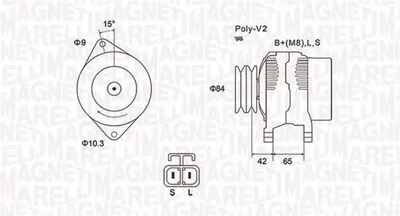 Alternator (12V, 70A) FORD RANGER; MAZDA B-SERIE 2.5D 3.0D intre 1998-2012