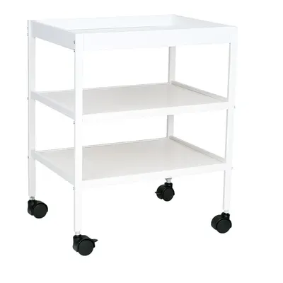 Masuta de schimbat, Qmini, Cu 2 polite pentru depozitare, Potrivita pentru saltelute de infasat de 70x50 cm, Inaltime 86 cm, Alb