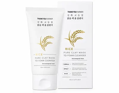 Thank You Farmer Masca-spuma din argila pentru curatarea tenului Rice Pure, 150 ml