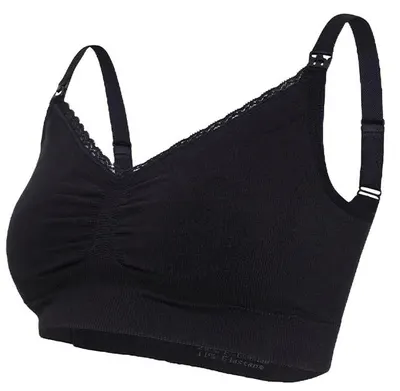 Sutien de alăptare fără cusături Carriwell - Organic Maternity, mărimea S, negru