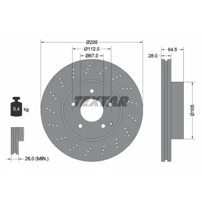 Disc frana TEXTAR 92165005