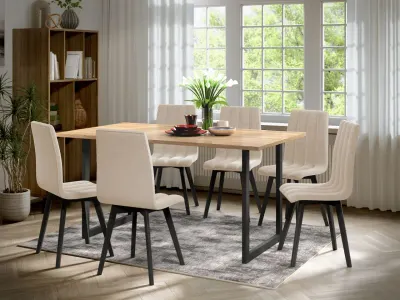 Set Masa Olive + 6 Scaune Karma Crem