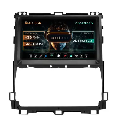 Navigatie 2K Toyota Prado J120 (2002-2010), Android, S-Quadcore 4GB RAM + 64GB ROM, 9.5 Inch - AD-BGS90042K+AD-BGRKIT084