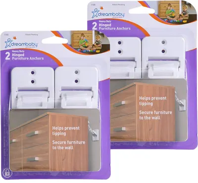 Set benzi de fixare pentru mobilier Dreambaby - 4 bucăți, alb